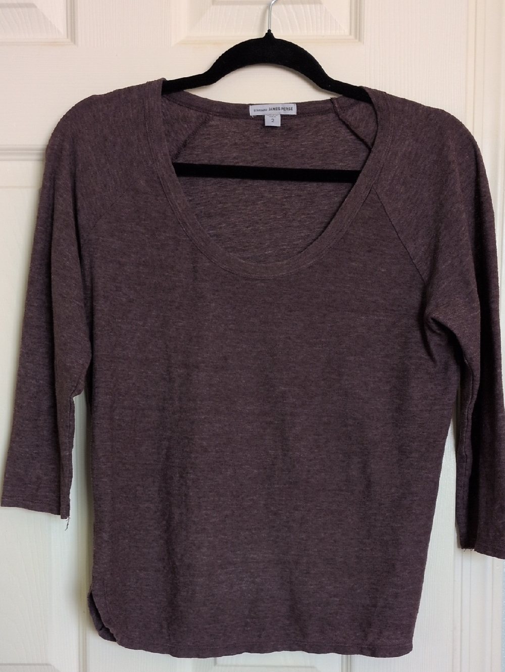 James Perse Plum Scoop Neck Lightweight Top